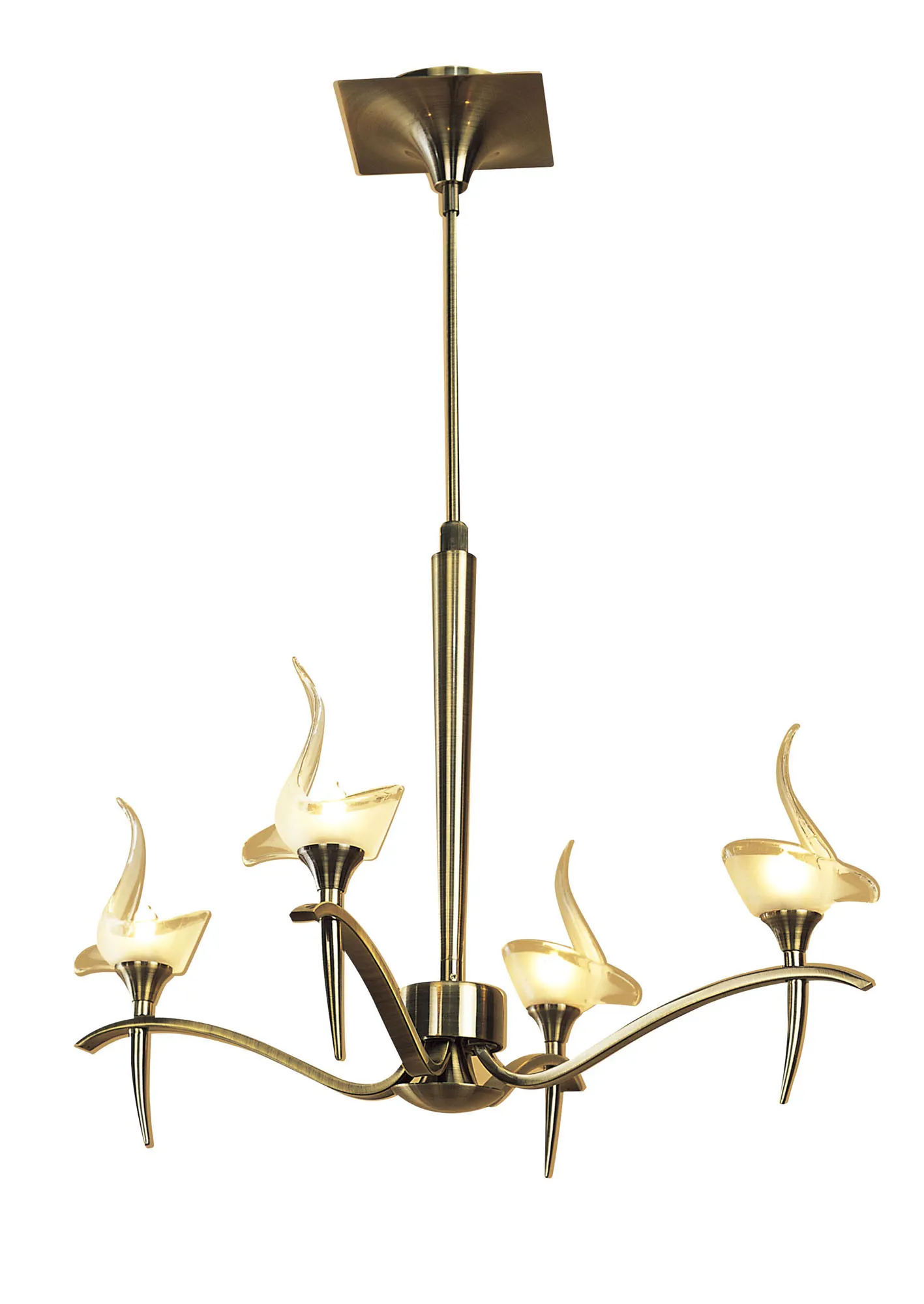 Viena Antique Brass Ceiling Lights Mantra Multi Arm Fittings